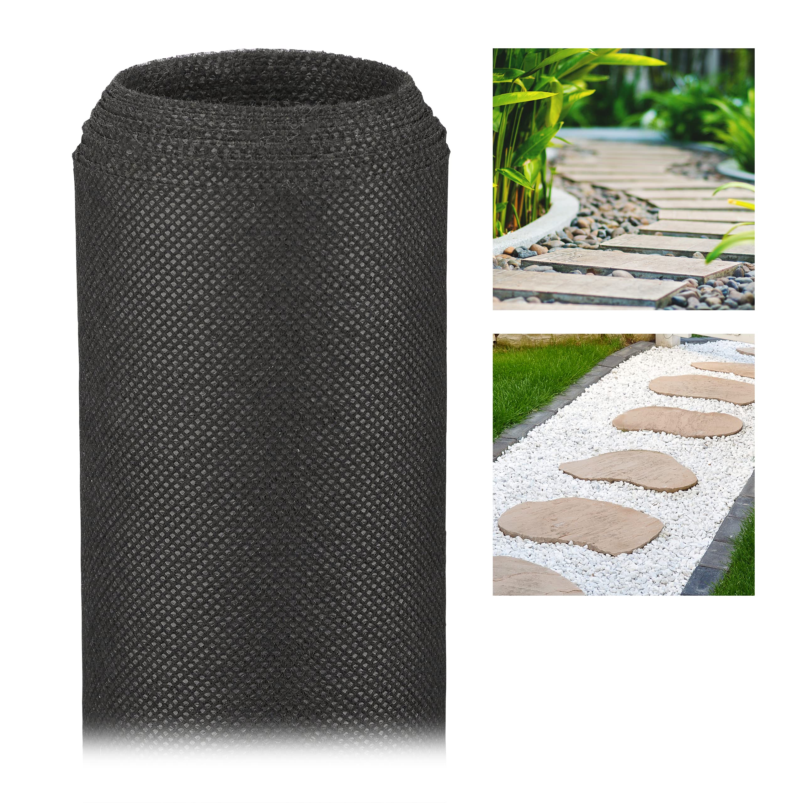 Relaxdays Weed Barrier Carpet, 50g/m²,5 m, Tear-proof Ground Protection Cover, Water-permeable, UV-resistant, Soil Carpet, Black