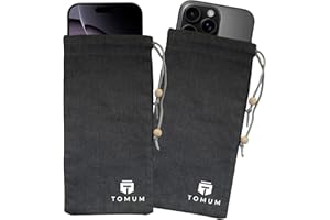 TOMUM EMF Shield Sleeve for Cell Phone - EMF Protection Smartphone Pouch - Anti EMP Bag - Signal Blocking Case for Radiation EMF EMP 5G RFID (Black, 2 Pack)