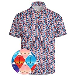 Xdceu Golf Polos for Men - Funny Golf Shirts Print