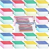 Zhehao 200 Pieces A6 Mesh Zipper Pouch Bulk Mesh Bags with Zipper Waterproof Small Pencil Pouches for School Office Supplies Organization 9.4 x 4.5 Inches(Mixed Colors)