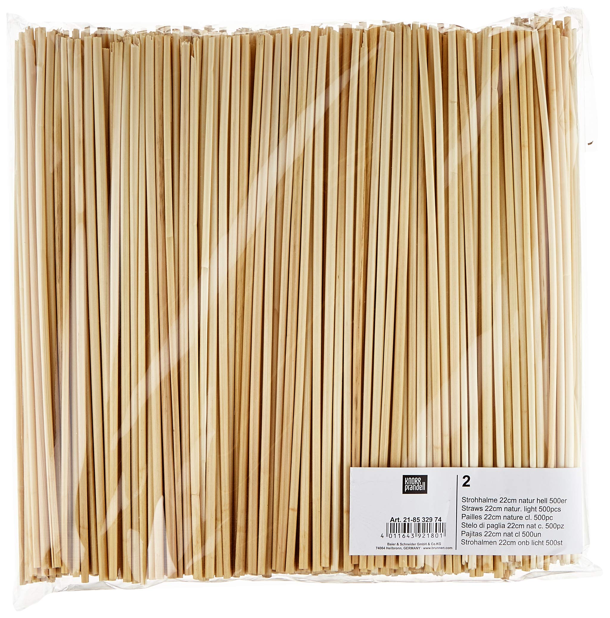 Knorr Prandell 2X Straws 22 cm Natural Light Pack of 500 MDF
