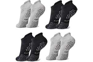 Hylaea Unisex Non Slip Socks with Grip for Yoga, Hospital, Pilates, Barre | Ankle, Cushioned