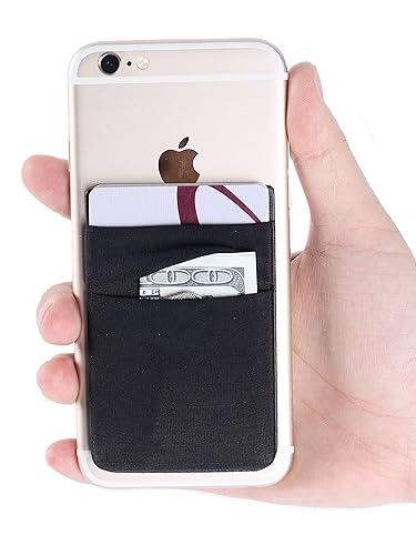 2Pack Adhesive Phone Pocket,Cell Phone Stick On Card Wallet Sleeve