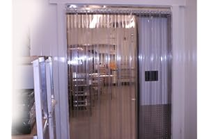 Strivide - Strip Door Curtain Kit - 96 in. (8 ft) Width X 96 in. (8 ft) Height - Ribbed - Anti Scratch 8 x .131 in. Strips with 50% Overlap - Common Door Kit