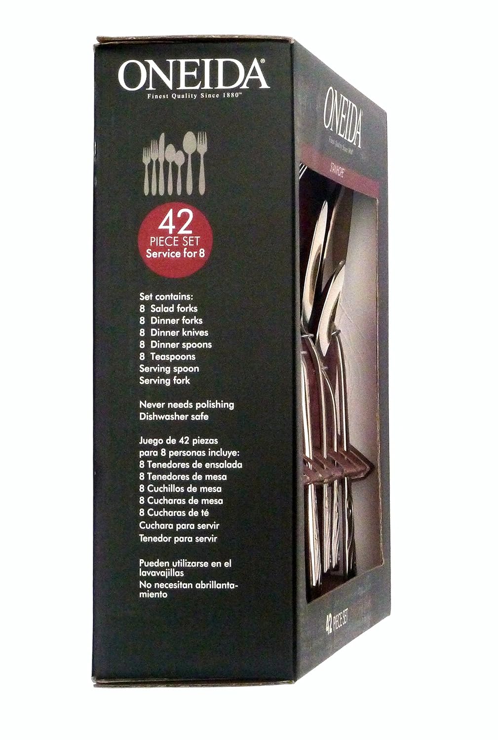Amazon.com | Oneida Stanhope 42-Piece Stainless Steel Flatware Set, Service for 8: Serving Sets
