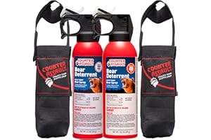 Counter Assault Bear Spray with Holster - Bears, Mountain Lions, Coyotes - Long-Range 32ft/40ft Distance - Pepper Spray Safety Gear for Hiking & Camping Protection - 2% Capsaicin - 8.1 oz & 10.2 oz