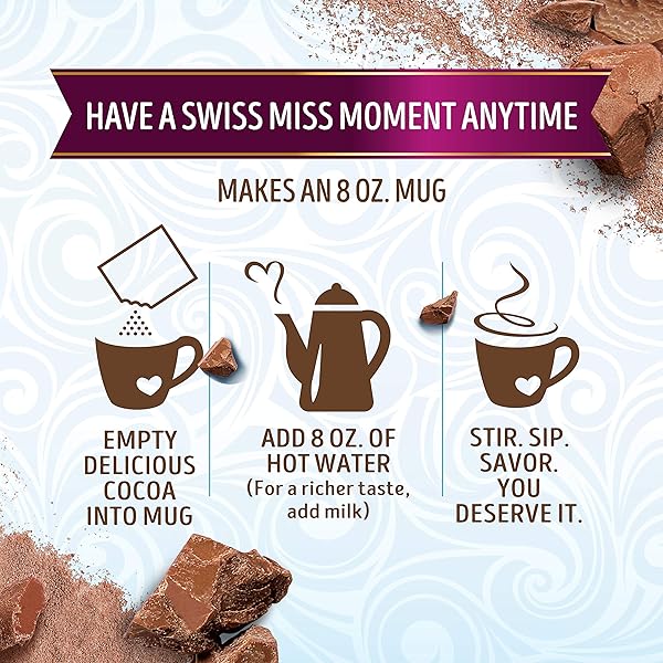SWISS MISS NON-DAIRY CHOCOLATE FLAVORED HOT COCOA MIX, 1.23 OZ 6 CT