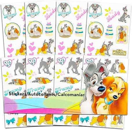 Amazon ディズニー レディーとトランプのステッカー パーティー記念品セット 100種類以上のレディーとトランプのステッカーが含まれます レディーとトランプパーティー用品 カードゲーム トランプ おもちゃ