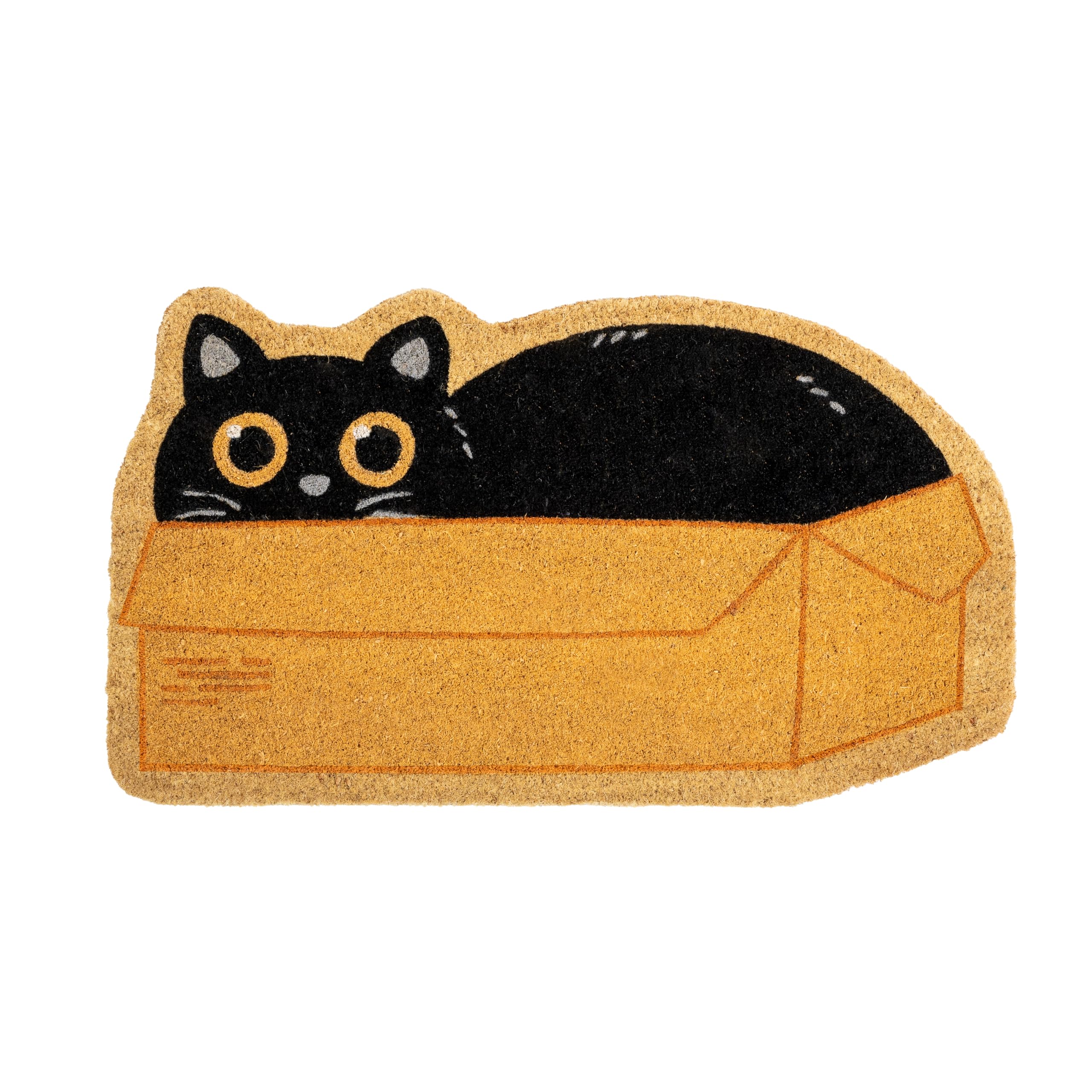 Fisura – Original door mats “ Cat in a Box ”, dirt trapper door mats indoor & outdoor, entrance door mat, Non Slip door mat with PVC Base made of coconut fiber, Hand-Painted, 70cm x 40cm