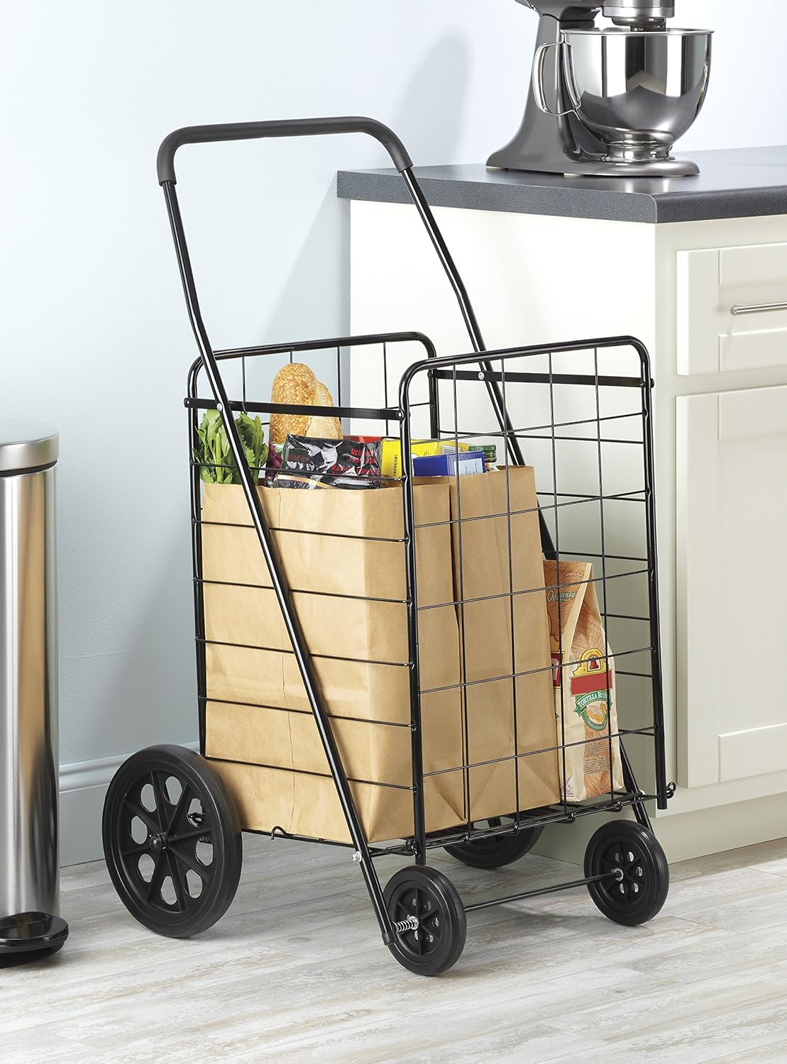 Whitmor Deluxe Utility Cart, Extra Large, Black: Home & Kitchen