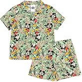 Disney Mickey Mouse Hawaiian Button Down Shirt and Shorts Outfit Set Toddler to Big Kid
