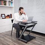 VASAGLE Computer Desk Z-Shaped with Keyboard Tray 60x48x73 cm Black LCD811B view 7