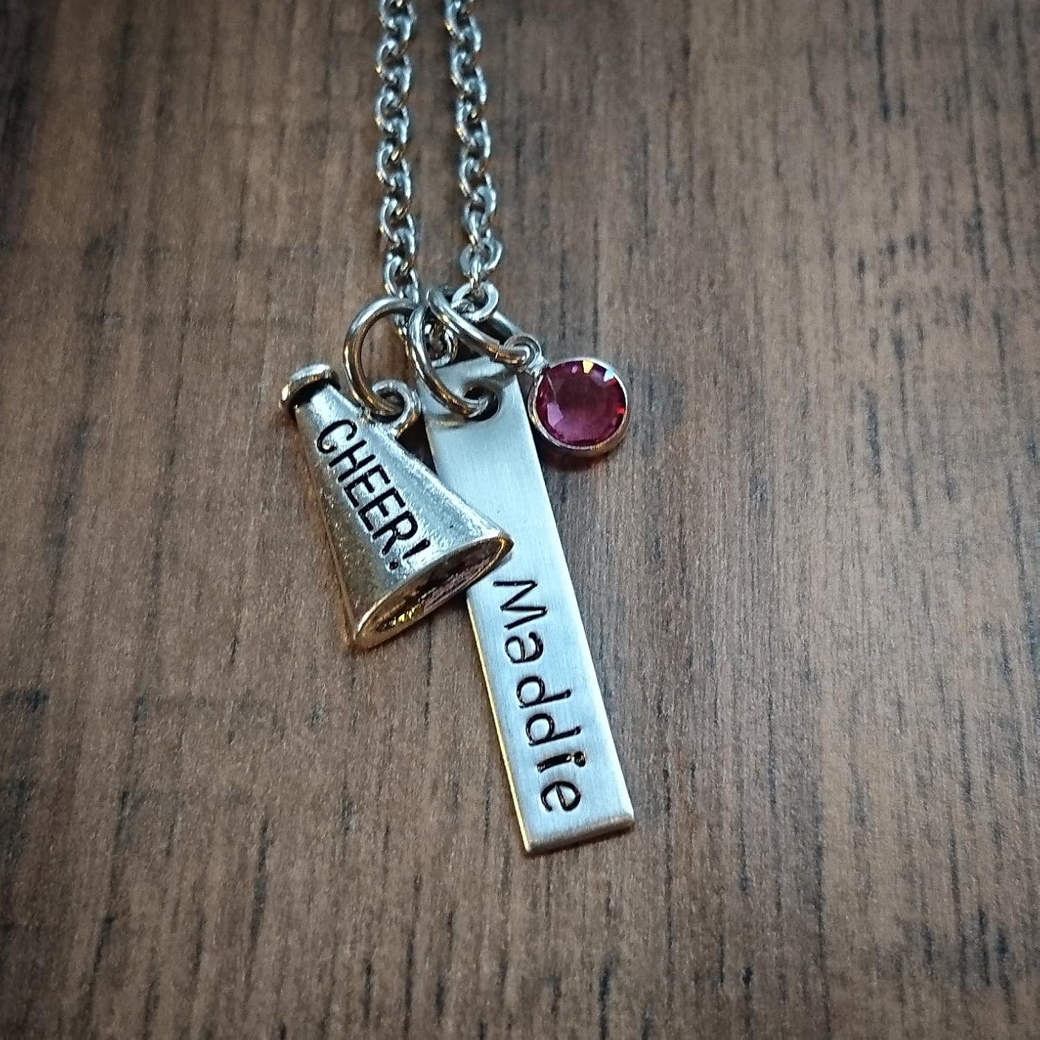 Hand Stamped Personalized Cheerleading Necklace Cheer