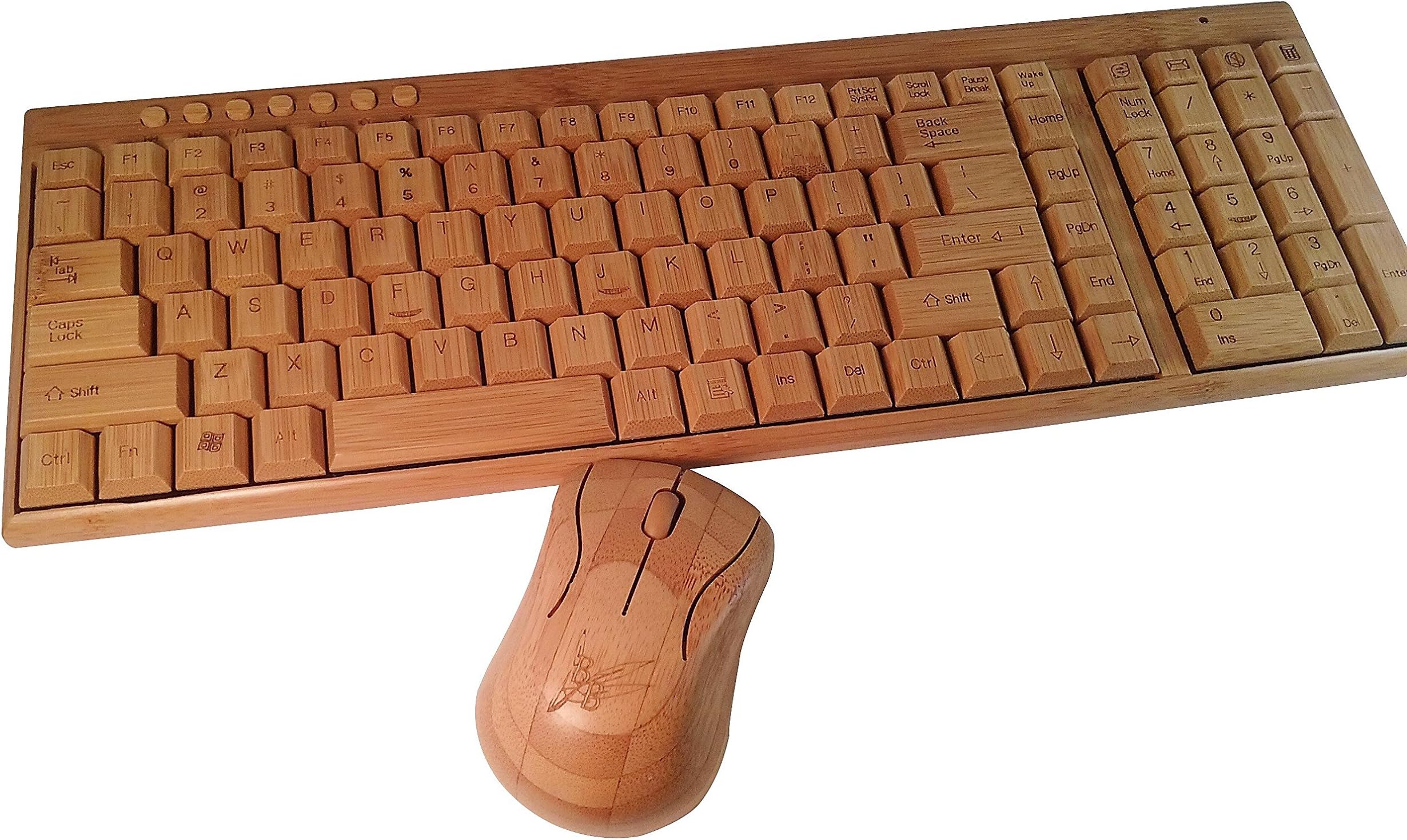 Natural Bamboo, Wireless, Full-Size Keyboard & Mouse Combo