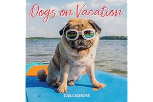 Dogs on Vacation Wall Calendar 2026