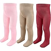 ZERULETS Baby Girls Tights Leggings 3 Pack Cotton Thick 0-24 Month Newborn Infant Toddler Stocking Pants