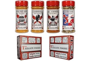 The Tailgate Foodie Grilling Classics Seasoning and Rub Kit | 4-Pack Gift Box | Ultimate Cooking Gift Set | All-Purpose Cooking Kit for Smoking, BBQ, and Grilling | Small Business | Made in America | Great for Christmas Gifting