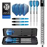 Harrows Pulse 90% Tungsten Steel Tip Darts Set 21g, 22g, 23g, 24g, 25g &amp; 26g - Includes Recessed Curve Grip, Aqua Supergrip Fusion Shafts, Prime Flights &amp; Travel Case