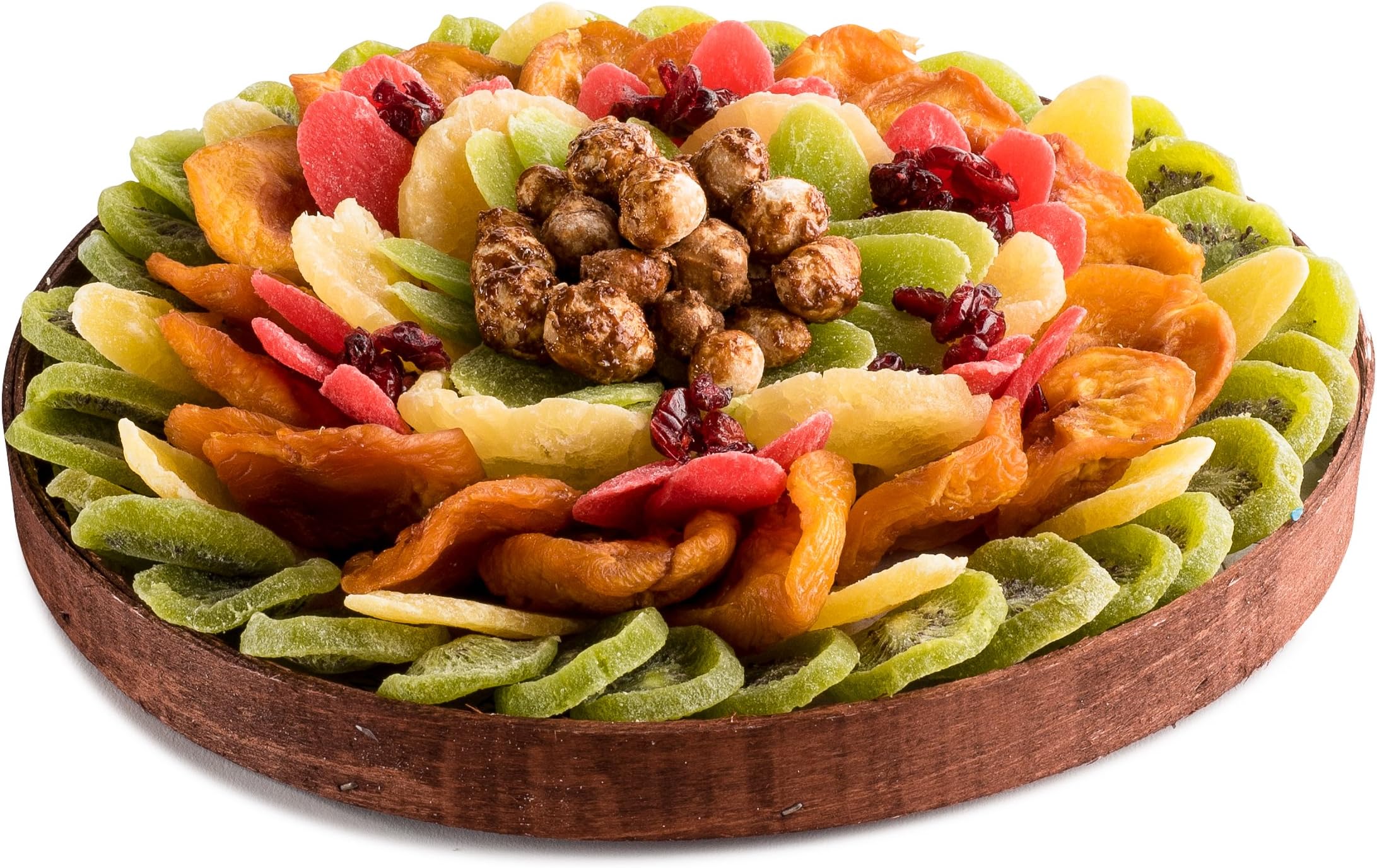 The Nuttery Premium Dried Fruit and Sweet Nuts Classic Circular Holiday Gift Platter