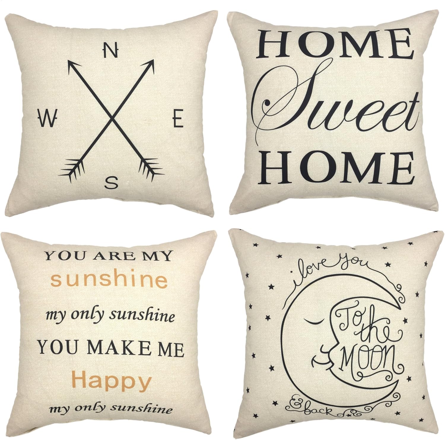 Amazon Com Your Smile Set Of 4 Decorative Throw Pillow Cover