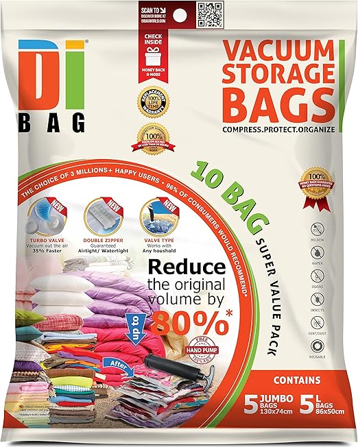 2x Vakuum Aufbewahrungsbeutel Vakuumbeutel Kleidertasche Vakuumtüte