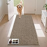 JSEI Dirt Trapper Door Mat 24"x60" Non-Slip Washable Entrance Mat, Dog Doormats, Absorbent & Fade-Resistant Floor Mats, Low Profile Welcome Mats for Entryway, Front Door, and Inside Entrance, Taupe