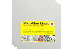Microfiber Magic™ Streak Free Cleaning Cloths - White - Large 16 x 16 Perfect for Window, Mirror, Kitchen Counter, Appliances