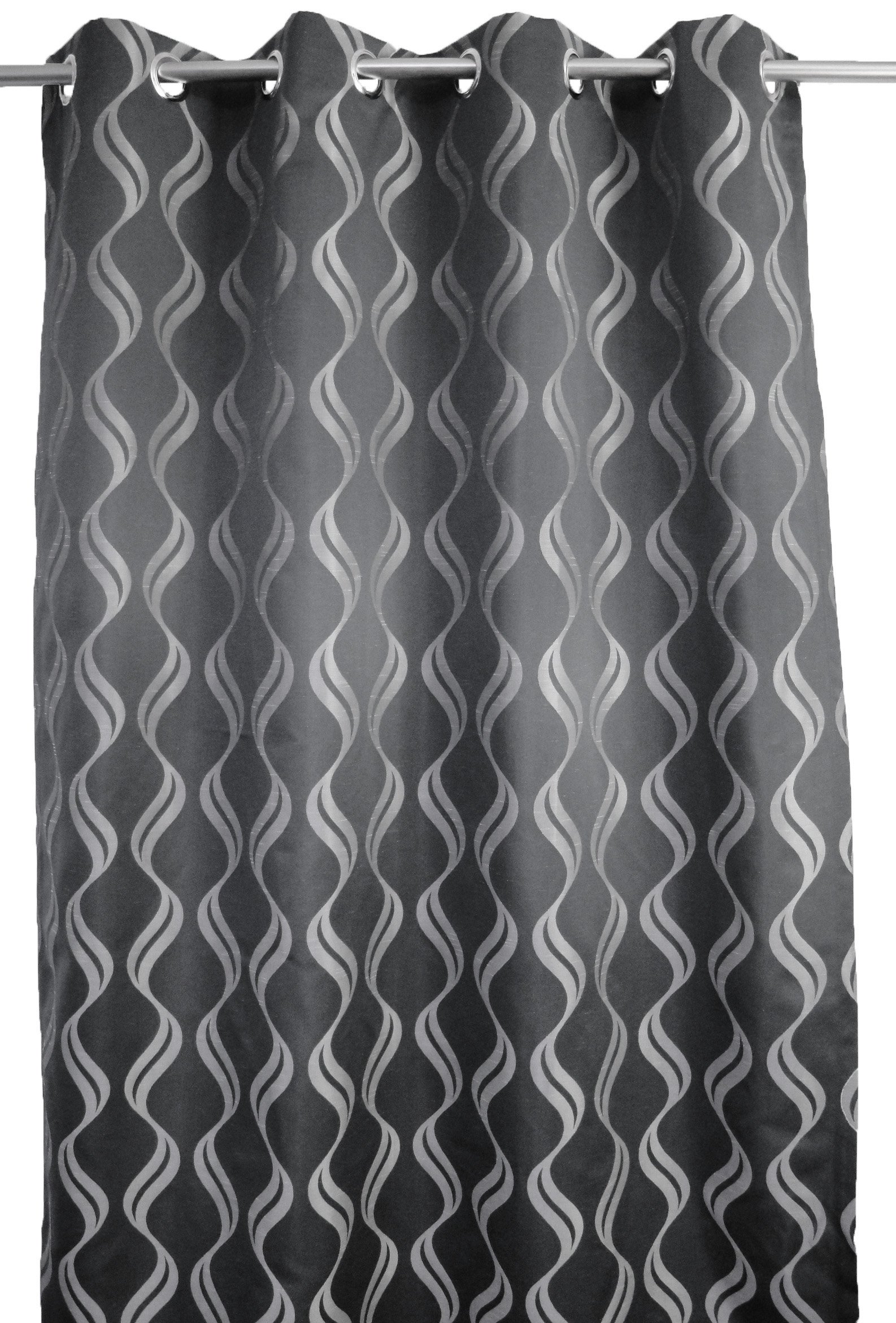Urban Echo ca00067-650 Wave Curtain Polyester 260 x 140 cm Grey