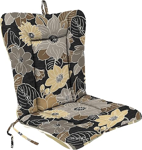 Amazon Com Jordan Manufacturing Reversible Wrought Iron Chair Cushion In Yvonne Mils Stripe Ebony Patio Furniture Cushions Garden Outdoor