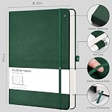 RETTACY A4 Notebook Lined Journal 192 Pages Leather Hardcover Dark Green view 2