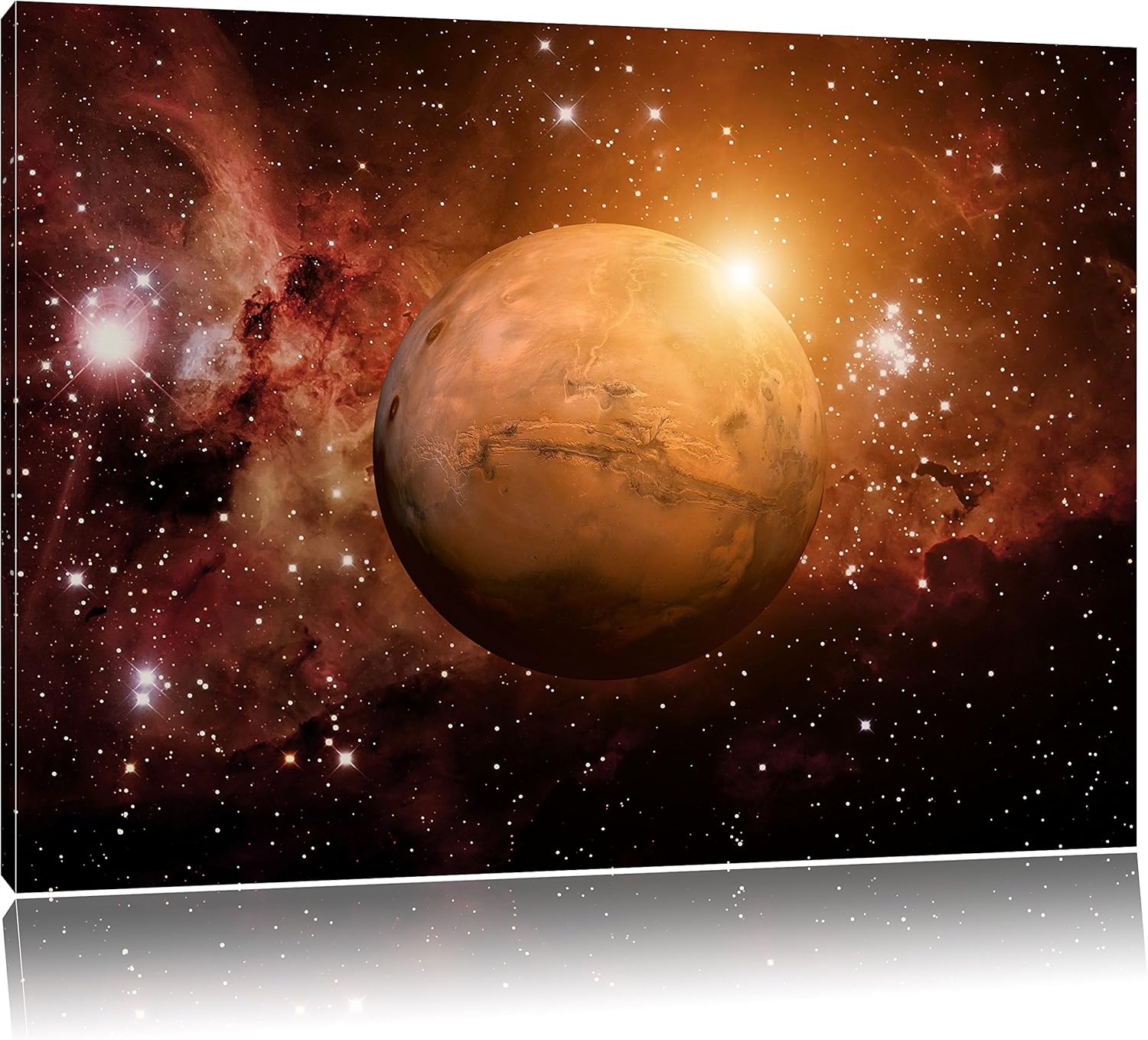 La Planete Mars Dans L Univers Photo Sur Toile Taille 60x40 Cm Peinture Murale Art Print Pret Couvert Amazon Fr Cuisine Maison