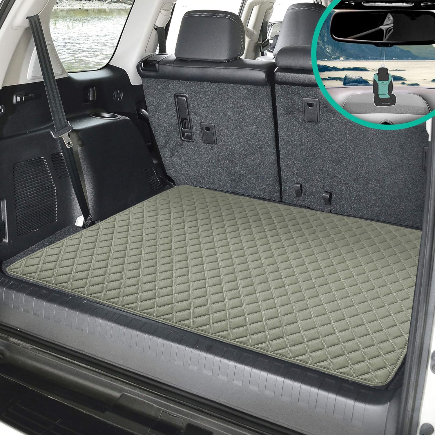 Automotive Fh Group F Deluxe Heavy Duty Faux Leather Multi Purpose Cargo Liner Gift Fit Most Car Diamond Or Van Truck Brown Color W 32 Suv Cargo Liners
