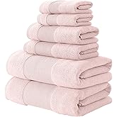 Modern Threads Air Cloud 6-Piece Towel Set - 100% Zero-Twist Cotton, 500 GSM, Quick Dry & Plush, Blush