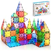 PicassoTiles - 80 Pièces Magnétiques Forme Voiture De Course Avec 2 Voitures LED