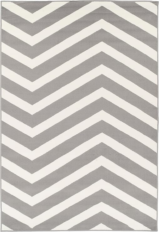 Amazon Com Modern Large Gray Area Rugs For Living Room 8x10 Under 100 Chevron Rug Home Kitchen