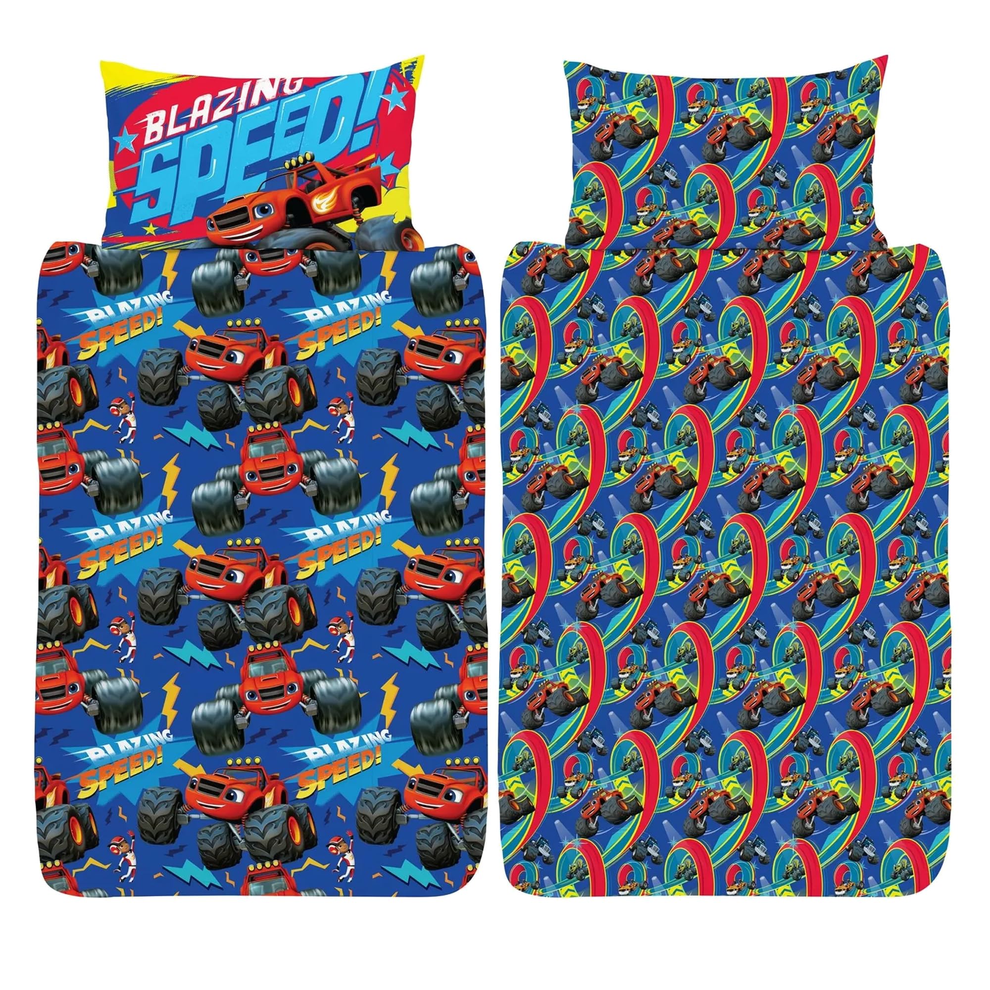 Blaze and the Monster Machines Single Duvet Cover Set - Blazing Speed Design - Officially Licensed Reversible Design
