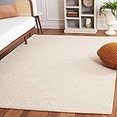 SAFAVIEH Textural Collection Area Rug - 6' x 9', Beige & Blush, Handmade Wool, Ideal for High Traffic Areas in Living Room, B