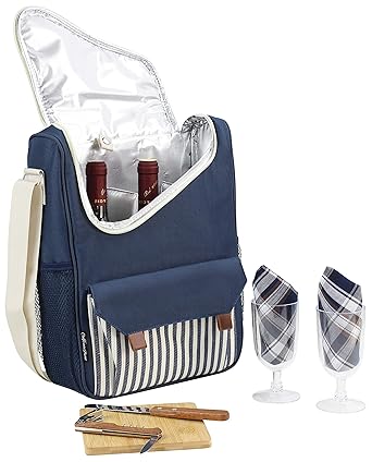 wine cooler bag with glasses