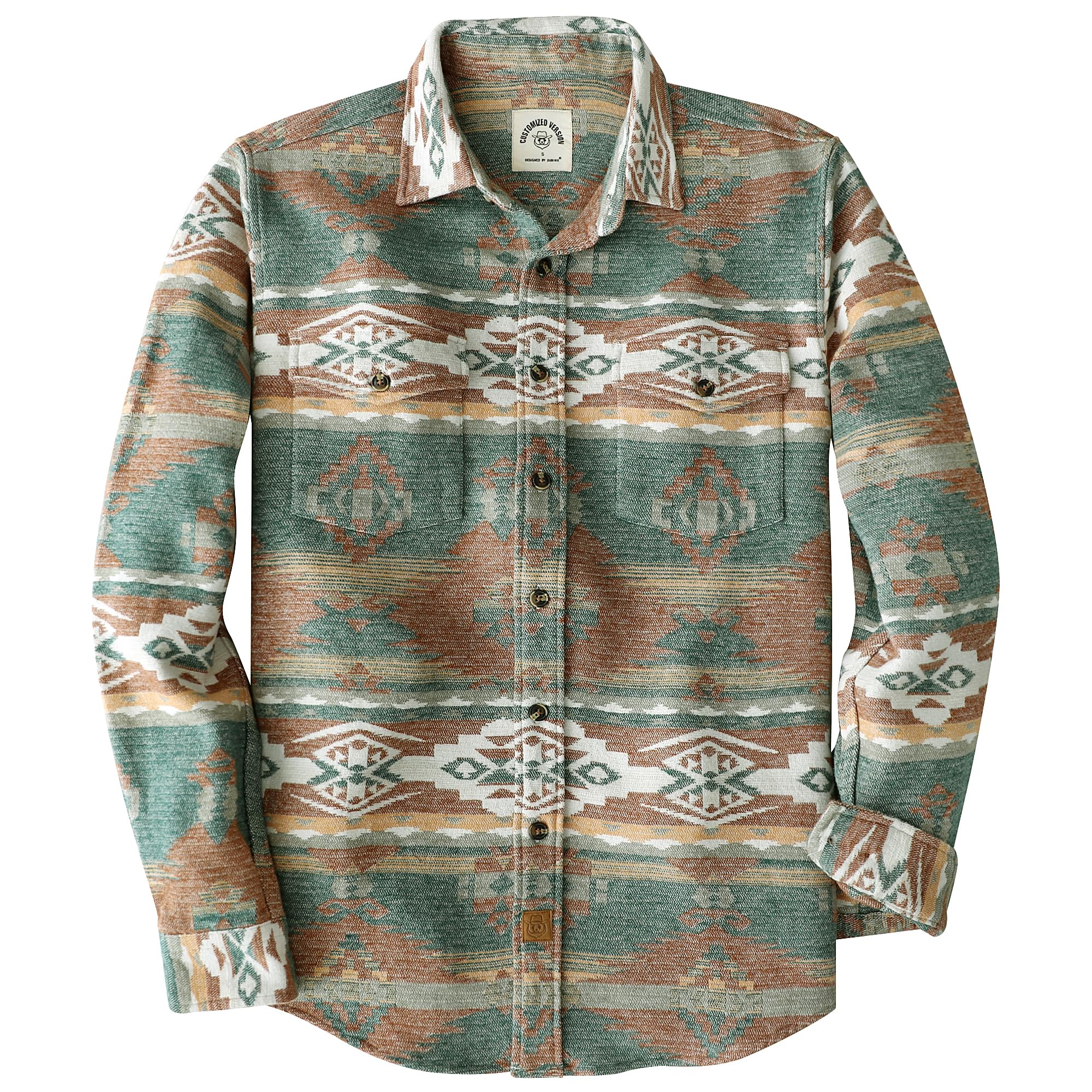 Dubinik® Mens Flannel Shirt Long Sleeve Button Down Plaid All Cotton Soft Brushed Flannel Shirt for Men Utility Casual Shirt Image