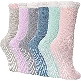FNOVCO Non Slip Socks for Women Winter Warm Cozy Fuzzy Slipper Socks Soft Fluffy Hospital Socks with Grips