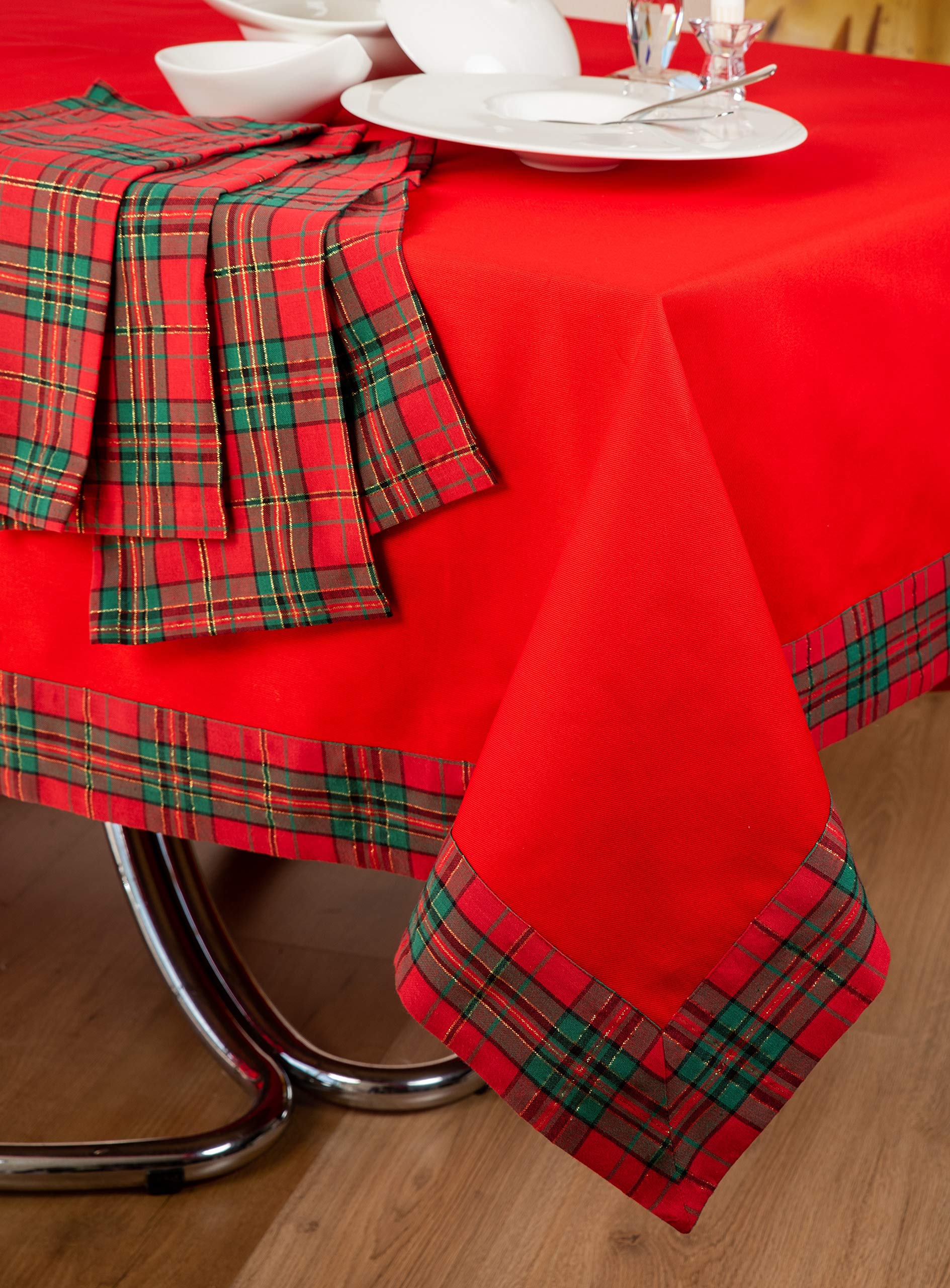 ESSE HOME – Rectangular Tablecloth - Square - Oval - Pure Cotton - Scotland (OV 140x220, Ser)