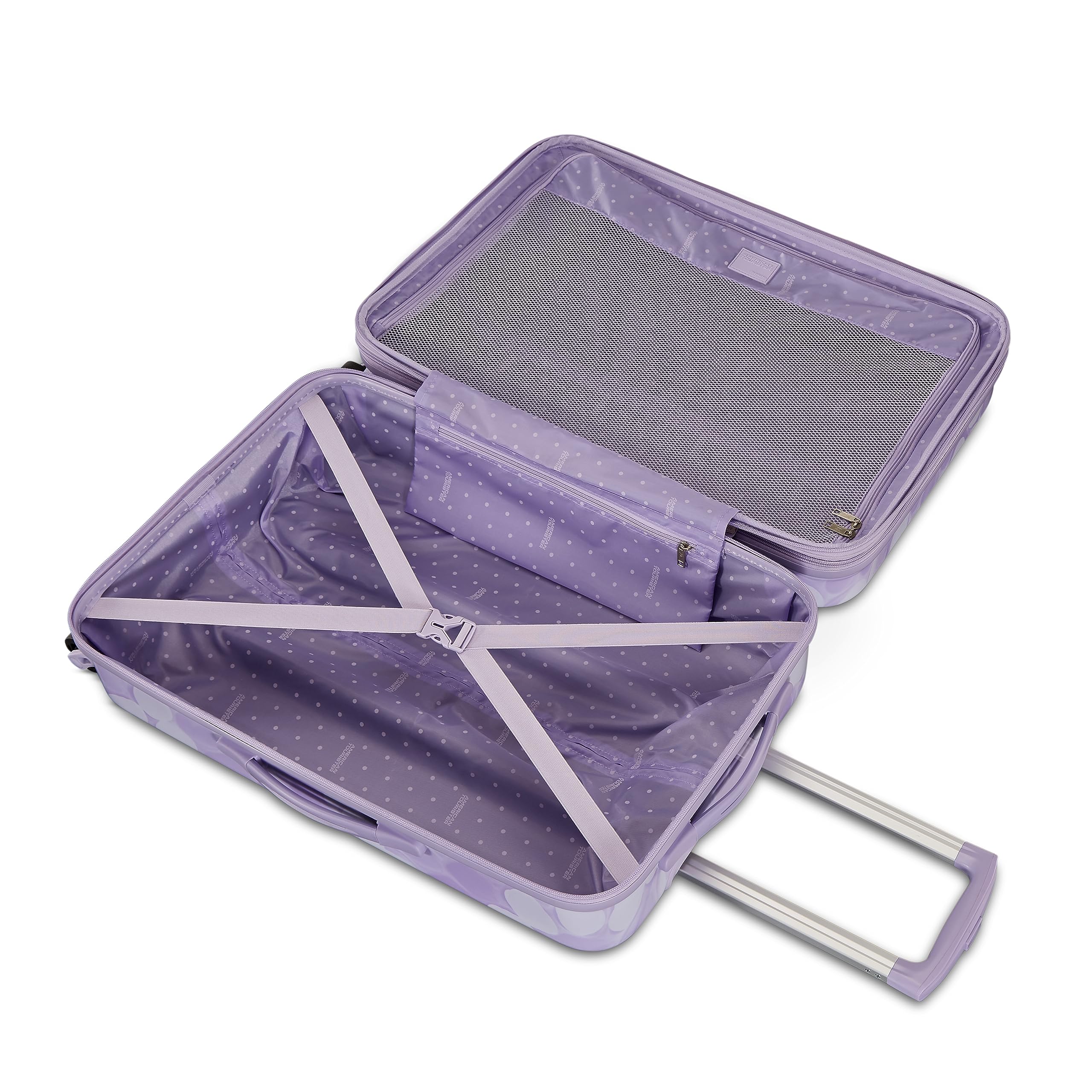 American Tourister Moonlight Hardside Expandable Luggage with Spinner Wheels, Lavender Maze, Carry-On 21-Inch