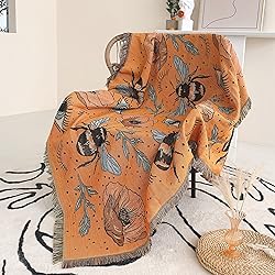 Shesyuki Boho Throw Blanket Reversible Cotton