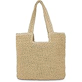 COZYOFFI Straw Beach Tote Bag: Large Summer Boho Woven Bags - Rattan Handmade Shoulder Handbags for Women