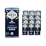 West Life Organic Soy Milk, Original Plain, 8g of