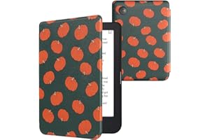 kwmobile Case Compatible with Kobo Clara 2E / Tolino Shine 4 Case - eReader Cover - Pumpkins Orange/Green/Light Green