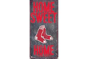 LA AUTO GEAR Red Sox 6" x 12" Home Sweet Home Wood Sign