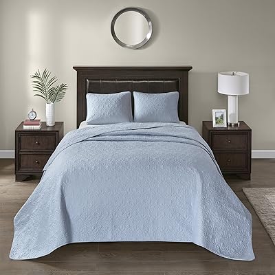 Madison Park Quebec 3-Piece Bohemian Quilt Set, Full Size, Blue