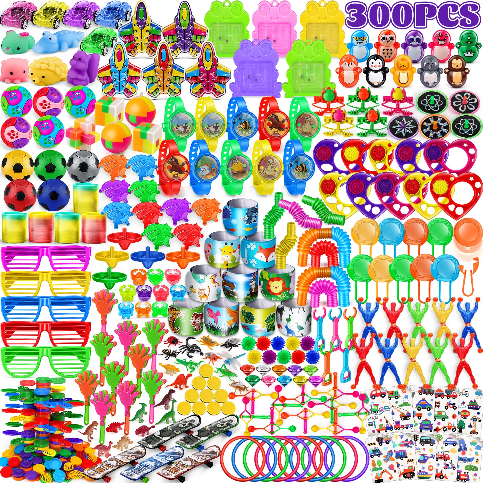 nicknack 300Pcs Party Bag Fillers Unisex for Kids Assortment Toys for Boys Girls Classroom Prizes Rewards Goodie Loot Bag Fillers