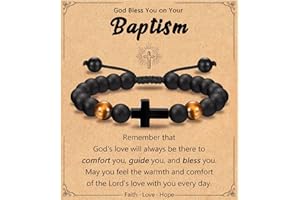 Leyung Cross Bracelet Gifts for Boys, Easter Basket Stuffers Baptism Confirmation First Holy Communion Christmas Christening Gifts for Boys Son Grandson Nephew Godson Brother